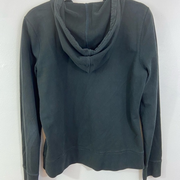 Lucky Brand Hoodie Vintage Embroidered Peace Sign Sz Large Black Hippie Grunge - Picture 2 of 8